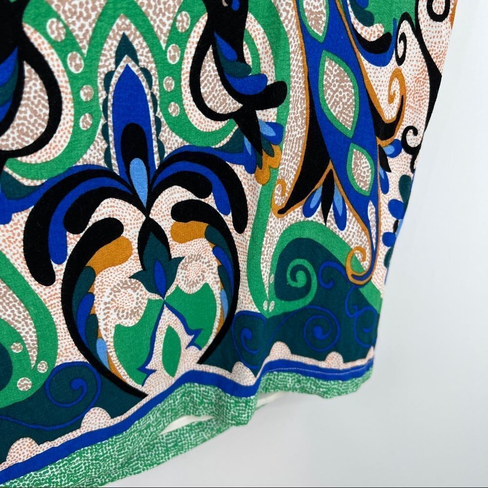 Anthropologie Maeve Folklore Abstract Shift Multicolor V-neck Casual Mini Dress - Picture 5 of 12